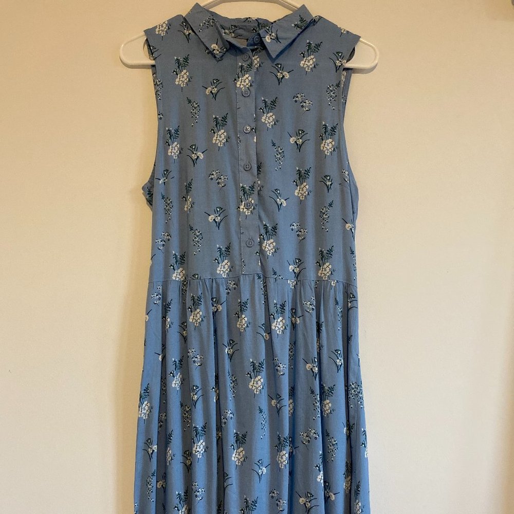 Pretty Blue Button Down Open Back Dress size 12